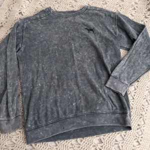 Victoria's Secret Pink Distressed Pullover Crew Neck Sweatshirt